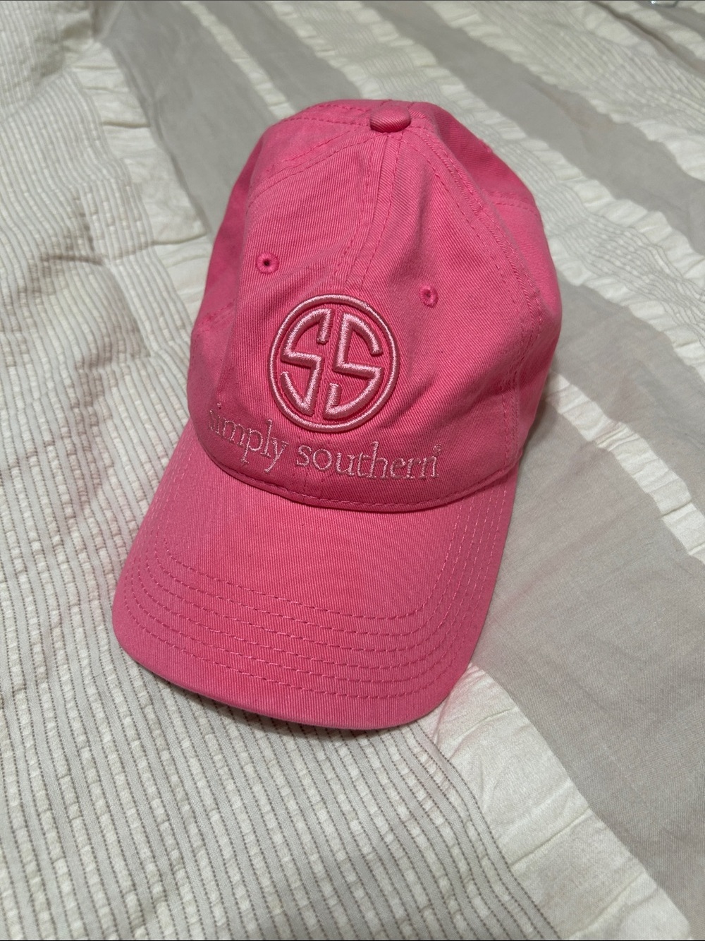 Simply Southern Bright Pink Cap with Embroidered Logo